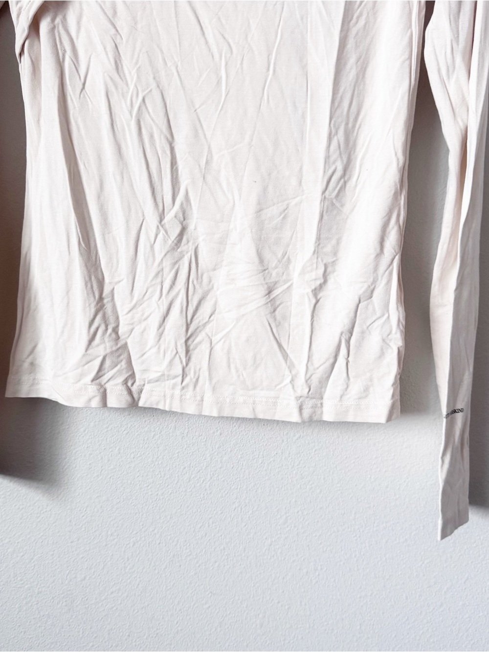 Vanessa Hong x Birgitt Herskind Long Sleeve Cutout Tee in Beige - Minimalist Top - Picture 4 of 11